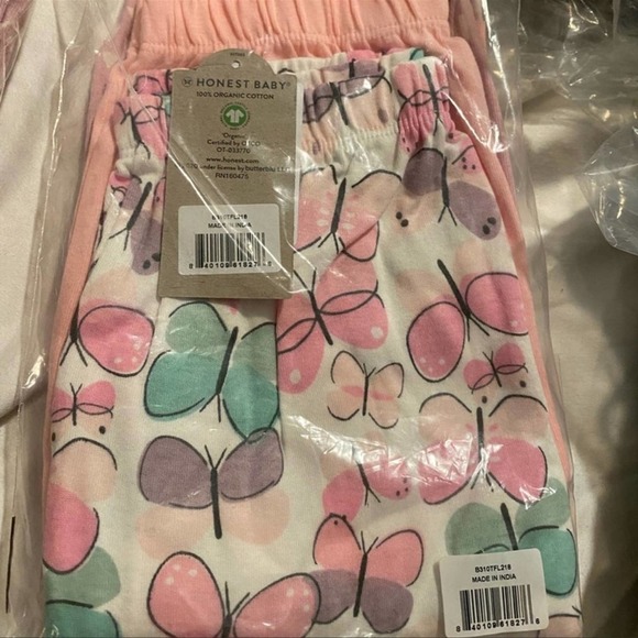 Honest Baby Girls leggings 3pk Organic Cotton Cuff-Less Harem Flutter Pants 18 m - Picture 2 of 5